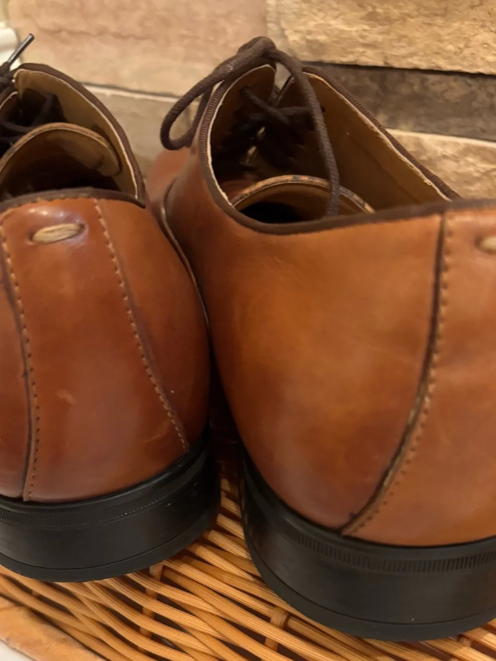Aldo Brown Leather Oxford Lace-Up Dress Shoes